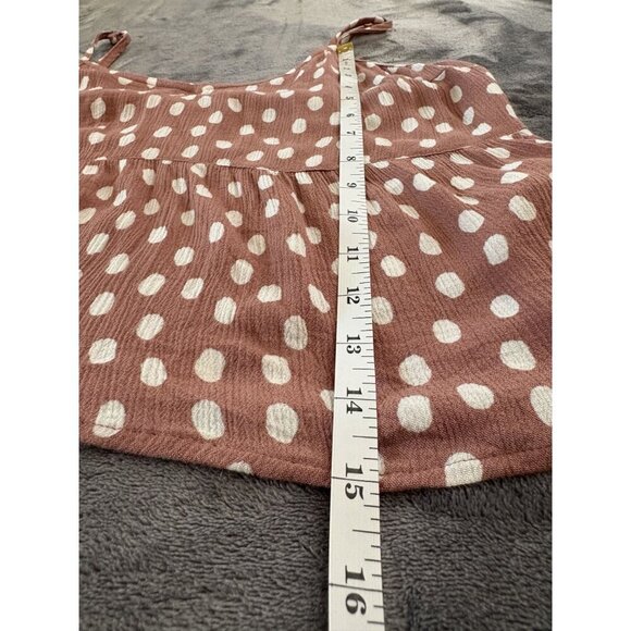 Abercrombie & Fitch Women's Polka Dot Cropped Cami Top Size S Brown and White - Picture 8 of 8